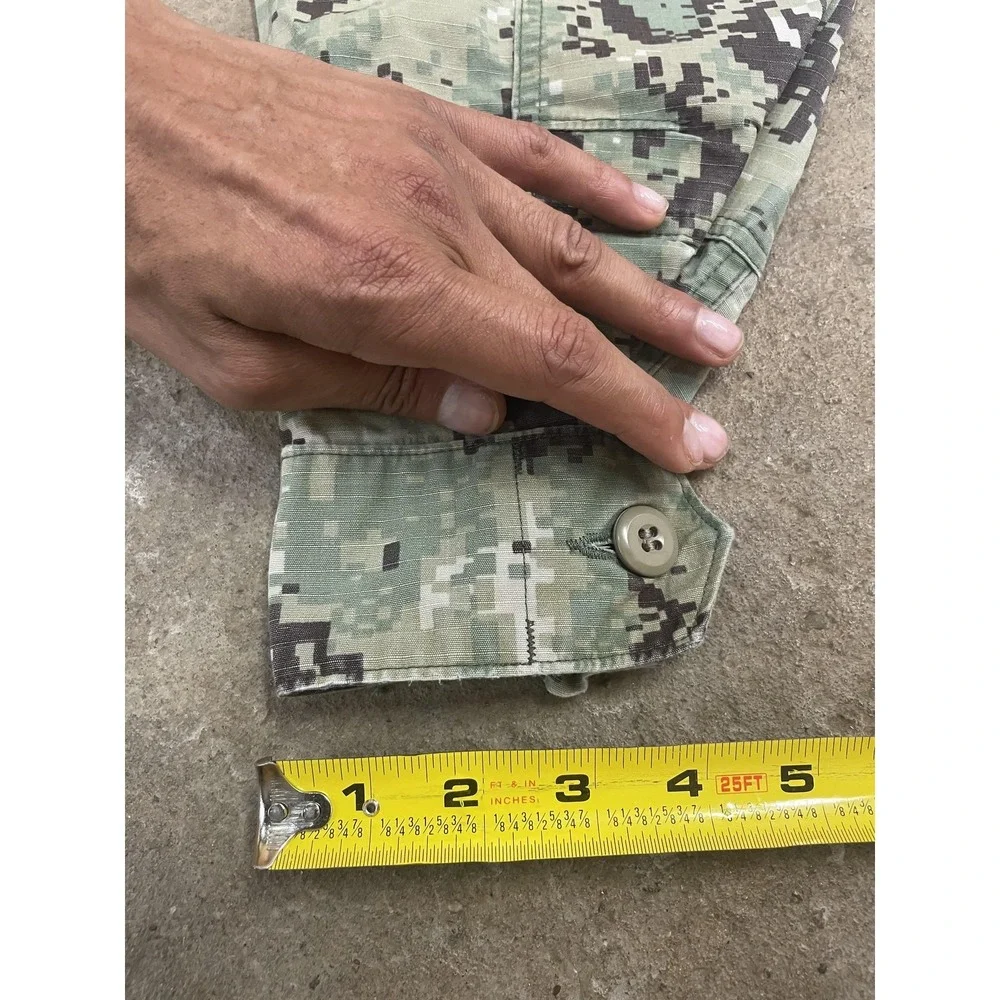 U.S. Navy Jacket Mens LT Green Digital‎ Camo Military Utility Cotton Ripstop